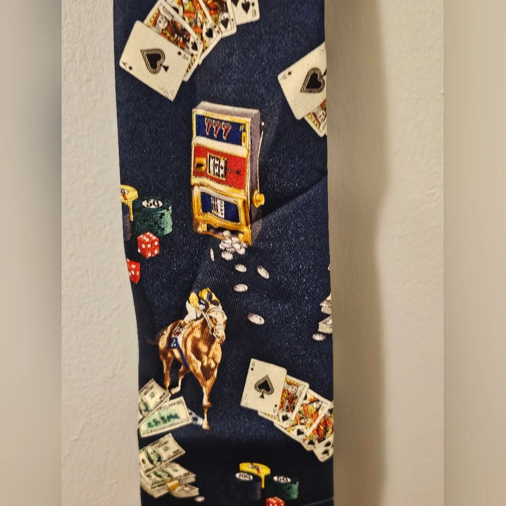Men's‎ Utopia Handmade Tie Playing Cards, Chips, Horse & Dice L57